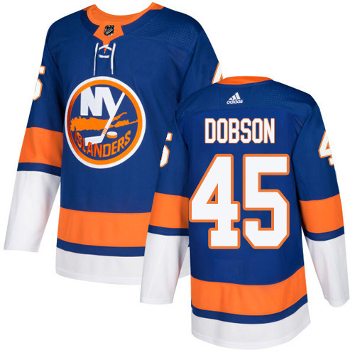 Adidas Islanders #45 Noah Dobson Royal Blue Home Authentic Stitched Youth NHL Jersey